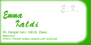 emma kaldi business card