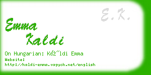 emma kaldi business card